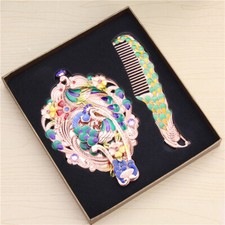 Peacock Mirror Comb Set Makeup