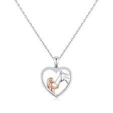 Girl and Horse Heart Necklace
