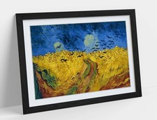 VAN GOGH WHEATFIELD WITH CROWS -ART FRAMED POSTER PICTURE PRINT ARTWORK- BLUE