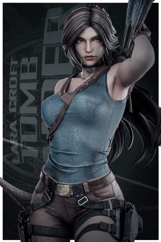 Lara croft resin - croft, printed