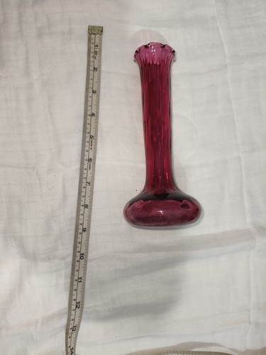 Vintage cranberry glass bud - vintage,