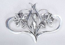 Silver tone daffodil brooch - tone,