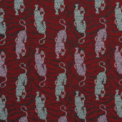 Red panthera animal tapestry - red,