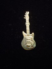 "JJ" Jonette Jewelry Gold Pewter 'Electric GUITAR' Tack Pin
