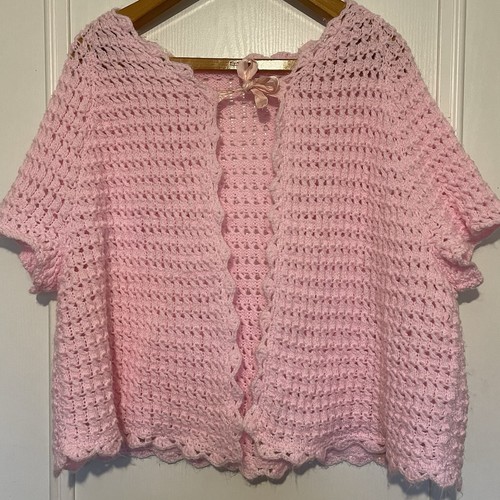Vintage hand knitted pink - knitted, day