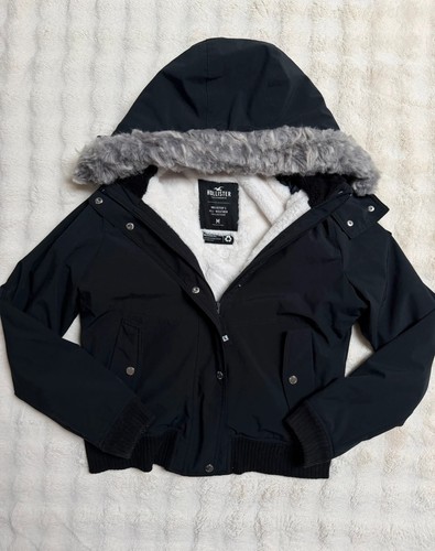 Y2k hollister black fur - fur, lined