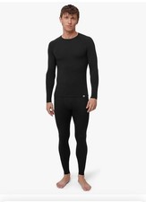 DANISH ENDURANCE Men’s Thermal Merino Wool Base Layer Set Black 2XL