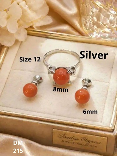 Coral style earrings ring - earrings, &