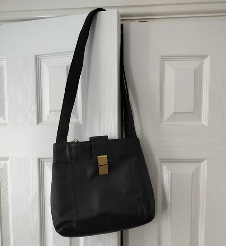 Tula black leather shoulder - leather,