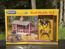 Breyer Stablemates Red Stable Barn & Horse Playset, , 1:32 Scale