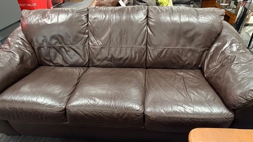 Brown leather seater sofa - brown,