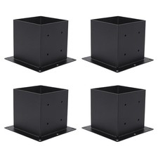 4 Pack 4x4in/6x6in Post Base Brackets Heavy Duty Wood Post Fence Post Anchor