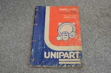 Unipart Catalogue For Oil, Air and Fuel Filters. Dec 1987. MMM1140