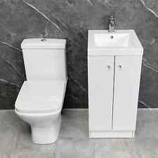 Cloakroom Suite Alpine Duo 400mm White Vanity Unit + Short Projection Toilet