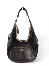 Ladies BURBERRY LONDON Black Leather Nova Check Detail Handbag W46