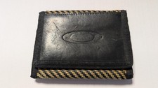 Oakley Made With Kevlar Leather Large Tri-Fold Wallet Yellow Black (RARE)