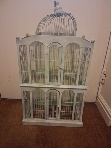 Vintage wooden bird cage - vintage,