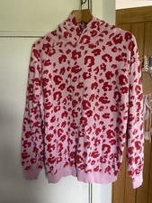 Scamp and Dude Women's Pink Lightning Bolt Hoody Sweatshirt Size 14-16 Large