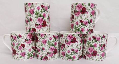 English rose mugs set fine - english,