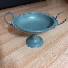 Pewter Fruit Bowl hand  Hammered Art Nouveau knighthood pewter