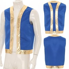 Men's Toad Vest Color Block Metallic Trim Waistcoat Halloween Cosplay Costumes
