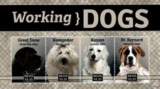 WORKING DOGS Stamp Sheet (Great Dane/Komondor/Kuvasz/St. Bernard) 2014 Nevis