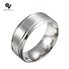 8mm Men Women Couple Titanium Steel Finger Fashion Wedding Engagement Rings 