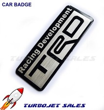 TRD Black Silver Brushed Aluminium Badge Aygo Corolla RAV4 Yaris Camry Supra Car