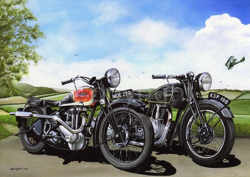 Ariel red hunter velocette - red, &