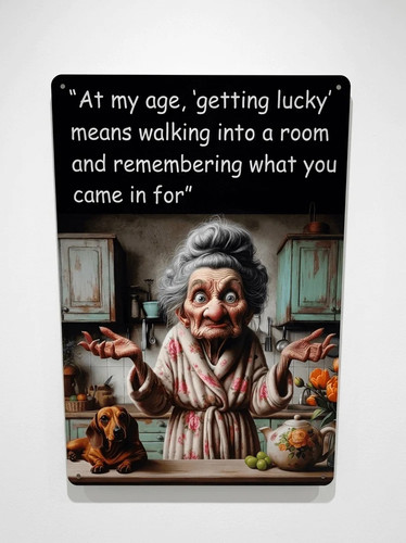 Funny old age metal sign - age,