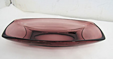 Vintage Cranberry Glass Butter or Relish Dish 9.5" x 4.25" x 1.5"