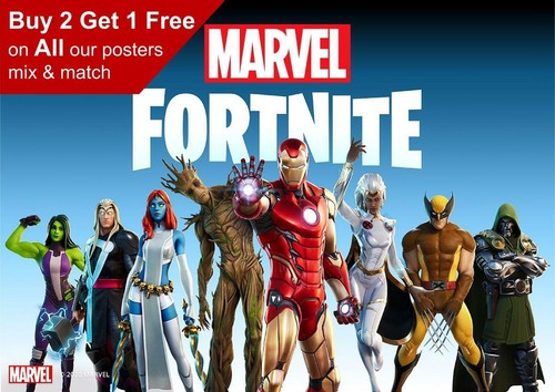 Fortnite marvel game poster - marvel,