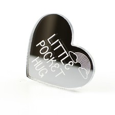 Little Pocket Hug Mirror Heart Token Miss You Note Isolation Gift for Loved One.