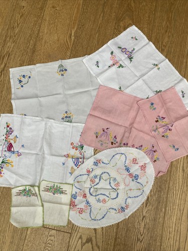 Hand embroidered cotton linen - cotton,