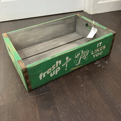 Green 7up wooden crates - , tray