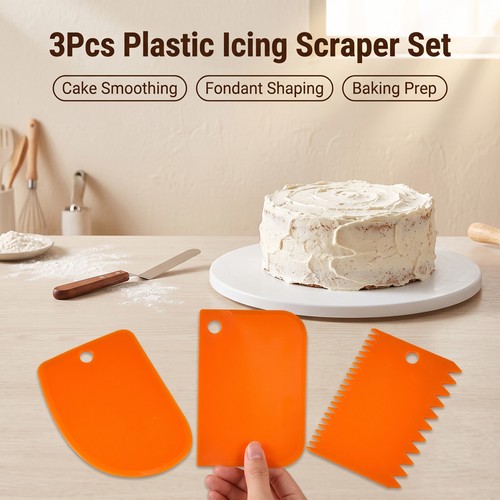 3pcs plastic icing scraper - 3pcs,