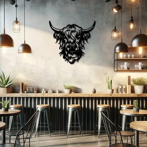 Cow head metal wall art - cow,