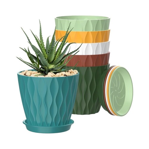 Round plastic plant - round,