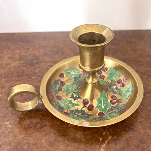 Vintage brass chamberstick - vintage,