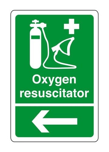 Oxygen resuscitator arrow - , left