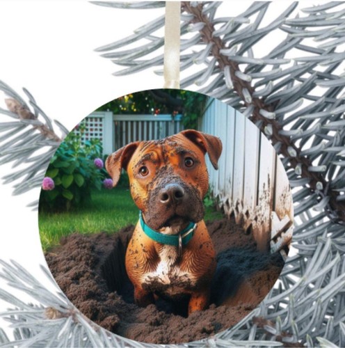 Staffie dog hanging bauble - staffie,