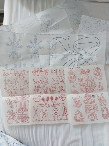 Vintage embroidery transfer - vintage,