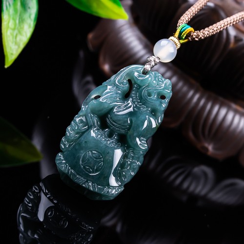 Myanmar jadeite pixiu pendant - myanmar,