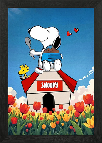 Snoopy and woodstock - snoopy, tulip
