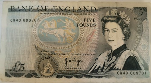 1973 page five pound note - page,