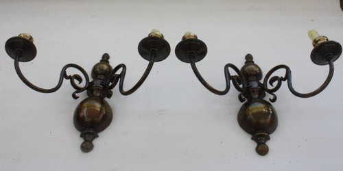 Vintage pair brass - pair, flemish