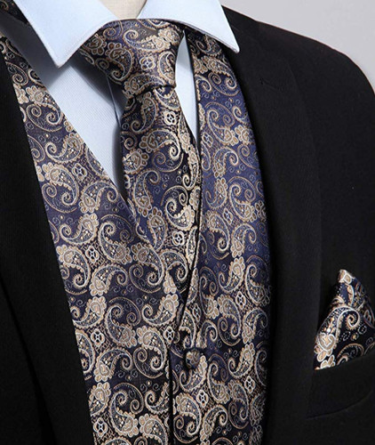 Men paisley waistcoat - paisley,