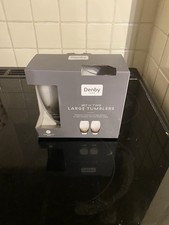Denby Jet Large Tumbler Glasses X2.Brand New.