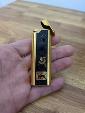 Rare Win 7800 Vintage LIGHTER Gold Plated/Black Egyptian Design, Untested 