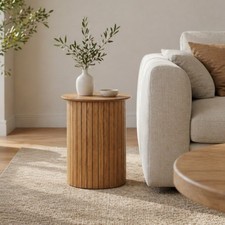 Oak Effect  Round Side Table